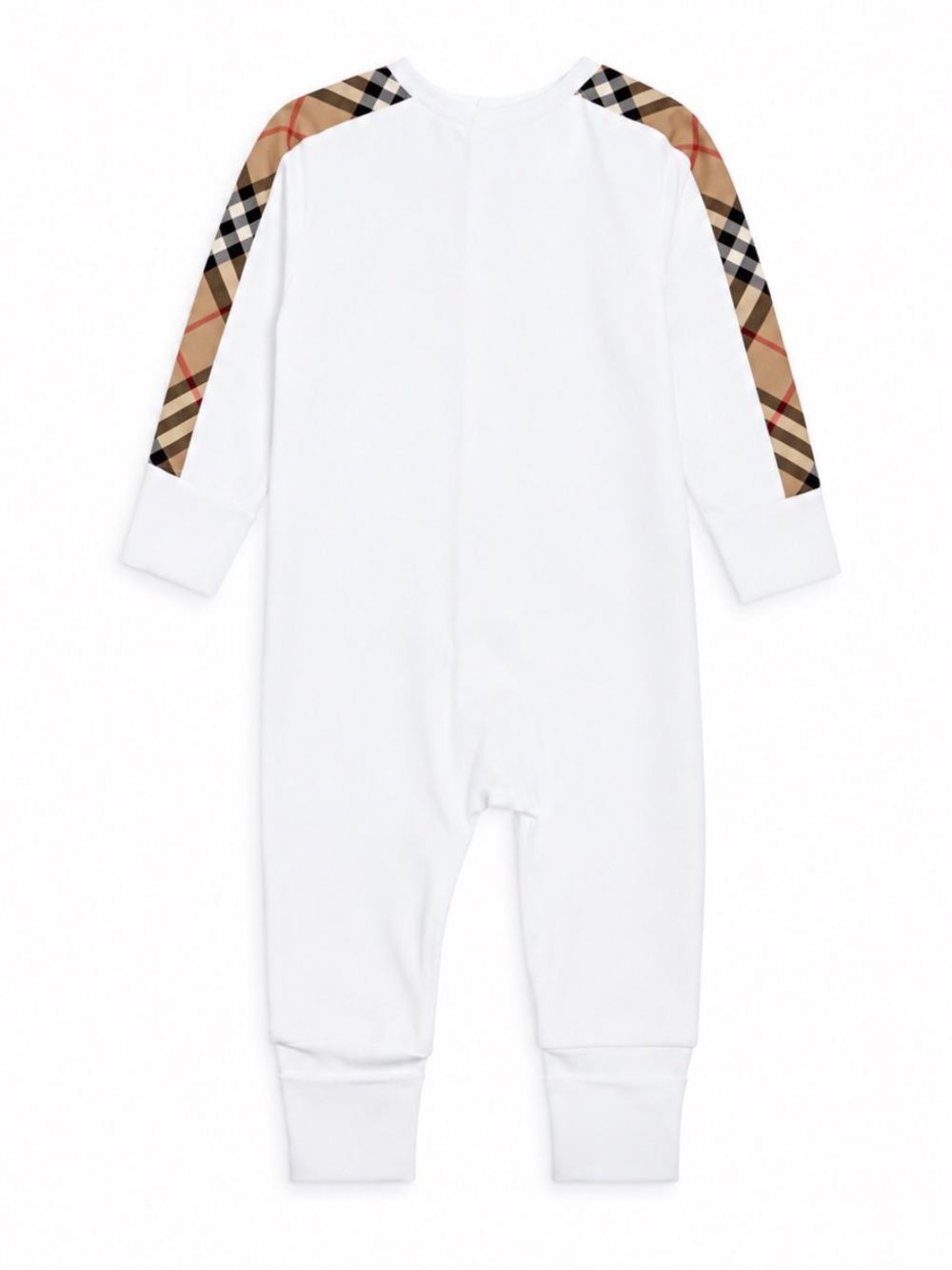 Burberry Claude Mini Nova Check Panel Romper  White 3M 2 way zip baby onesie EUC